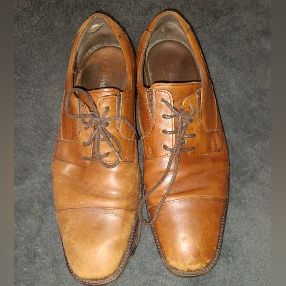 Johnston & Murphy Tan Cap Toe Leather Oxfords